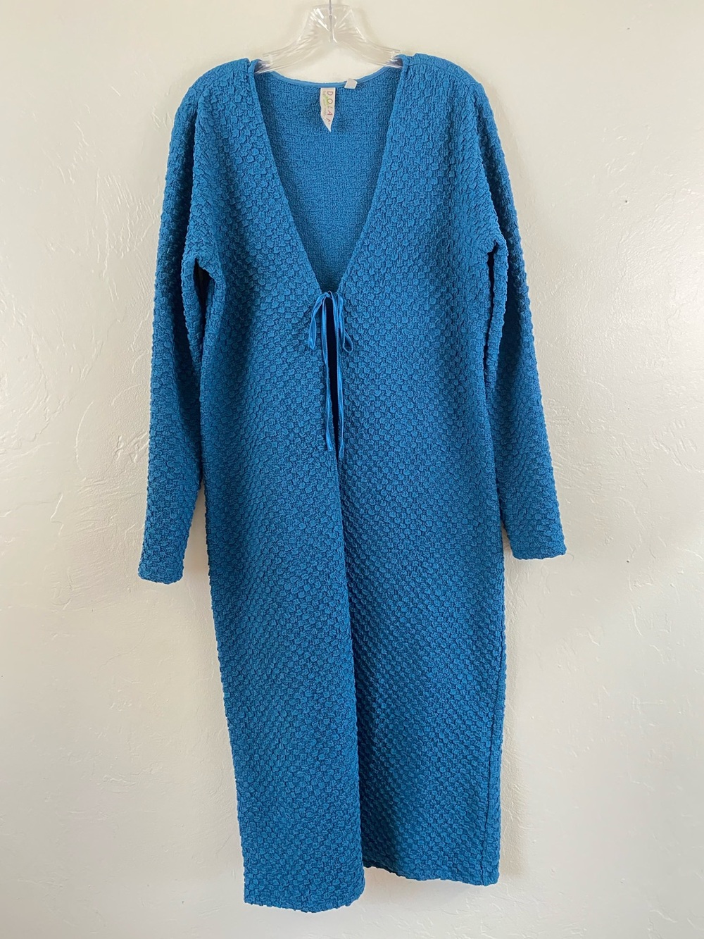 Anthropologie Dolan Teal Blue Full Sleeve Long Length Open Cardigan Sweater